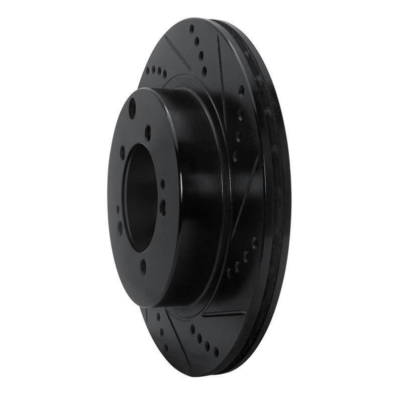 Mitsubishi Lancer Brake Rotor (1) - Rear Right - R1 Concepts - Drilled & Slotted - Black - `03-`06